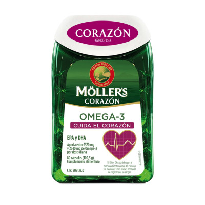 Mollers Corazón 80 Cápsulas para +50 Años